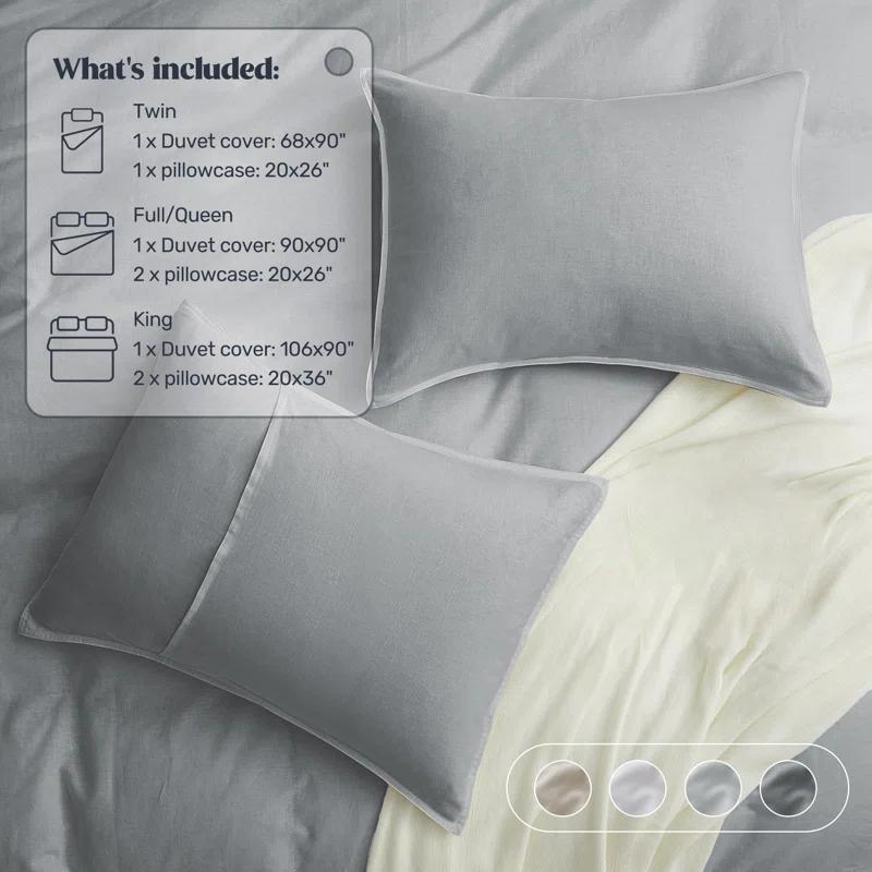 Peace Nest Linen and Cotton Duvet Cover with Pillowcase