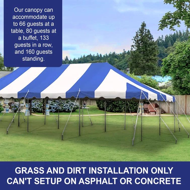 Party Tents Direct 20' x 20' Weekender Pole Party Tent with Sidewalls, Red