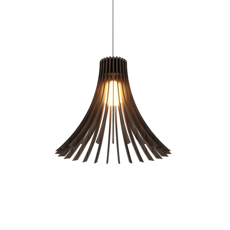American Walnut Contemporary Wood Veneer Pendant Light