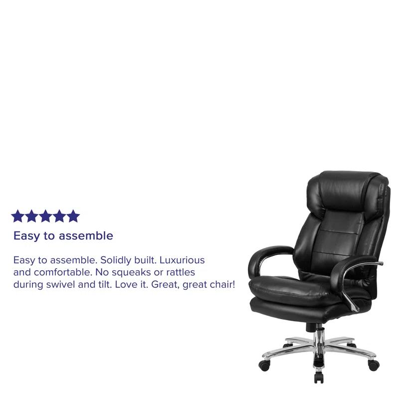 Belladonna Big & Tall LeatherSoft Ergonomic Office Chair with Headrest and Loop Arms by Flash Furniture