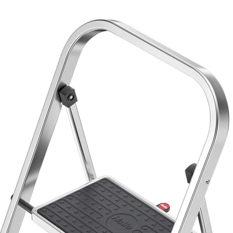 Hailo USA Inc. Hailo Folding Step Stool, Non-Slip 3 Step Ladder for Home & Kitchen, K70, Silver