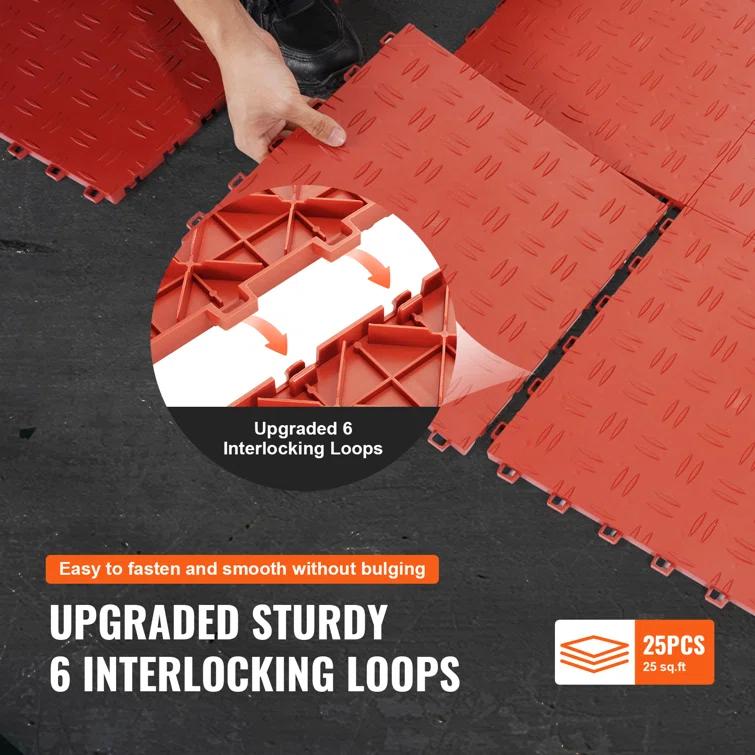 VEVOR VEVOR 12'' W x 12'' L Garage Flooring Tiles (Set of 25)