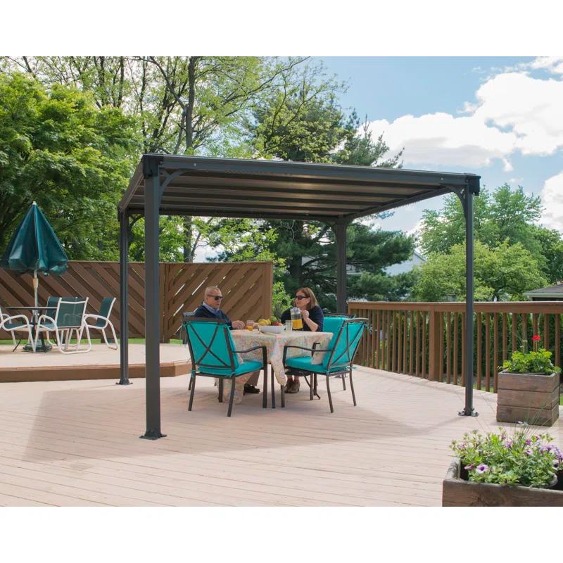 Canopia Canopia - Milano Aluminum Flat Top Gazebo with Polycarbonate Roof Panels – Durable Modern Outdoor Patio Shelter