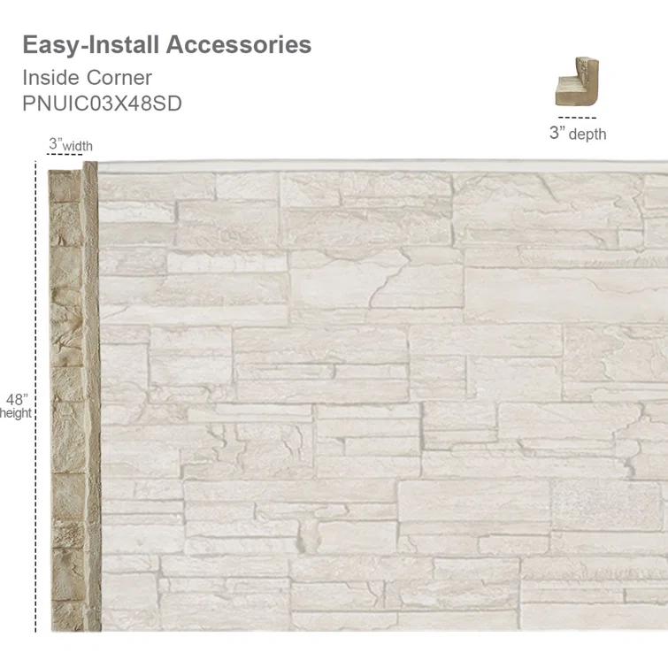 Ekena Millwork Universal Inside Corner for EverStone Faux Stone Siding Panels
