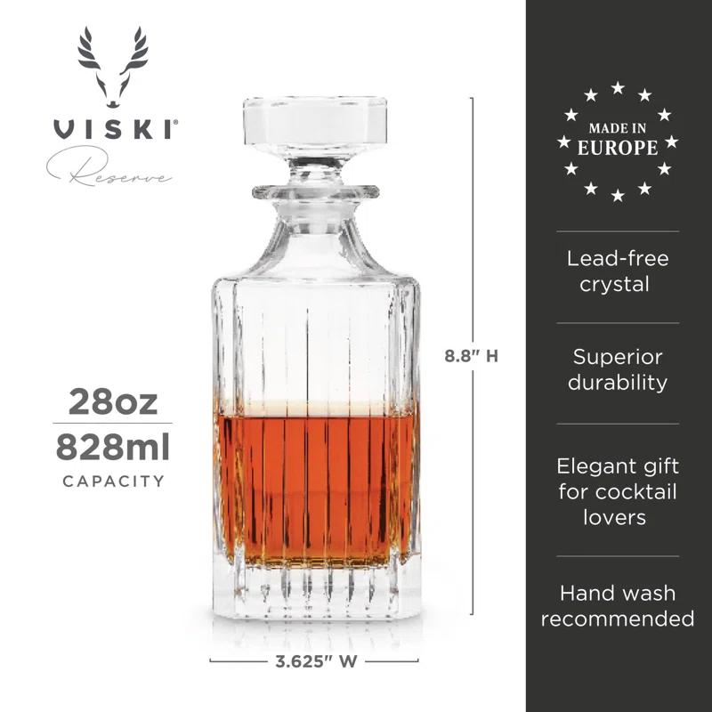 Viski Reserve Milo Crystal Liquor Decanter