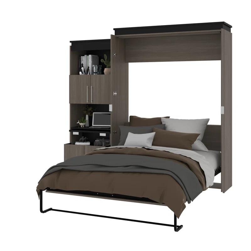 Mercury Row® Armiead Murphy Bed with Shelves and Pull-Out out Dewsk