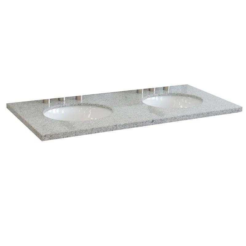 Bellaterra Home Ovate 49'' Granite Double Bathroom Vanity Top with Sink