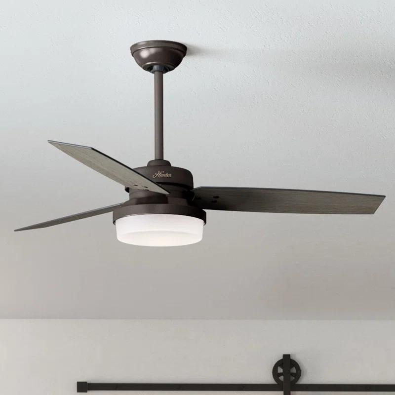 Hunter Fan 52" Sentinel 3 -Blade Standard Ceiling Fan with Remote Control and Light Kit Included