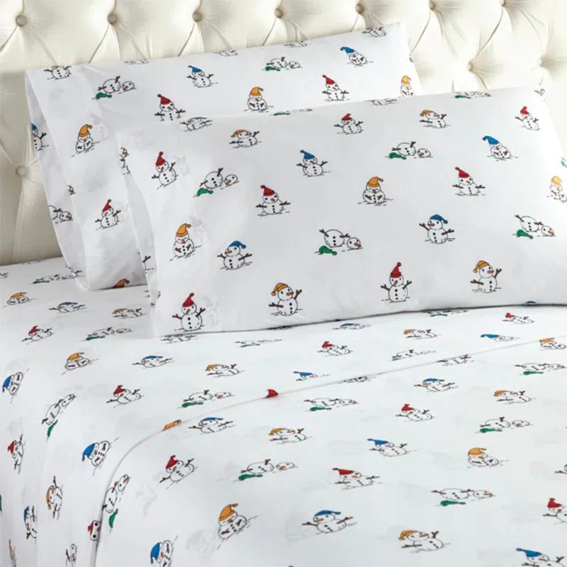 Micro Flannel® Printed Deep-Pocket Sheet Set