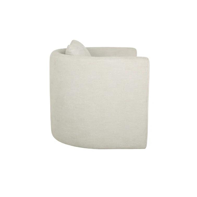Gray Performance Fabric Modern Swivel Barrel Chair