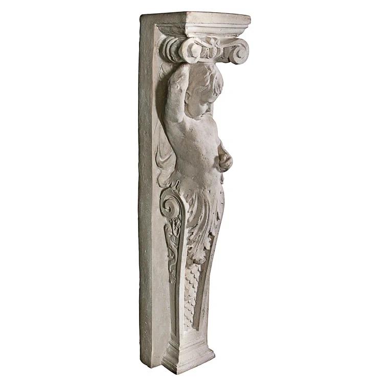 Design Toscano Fontainebleau Winged Cherub Architectural Pilaster Sculpture