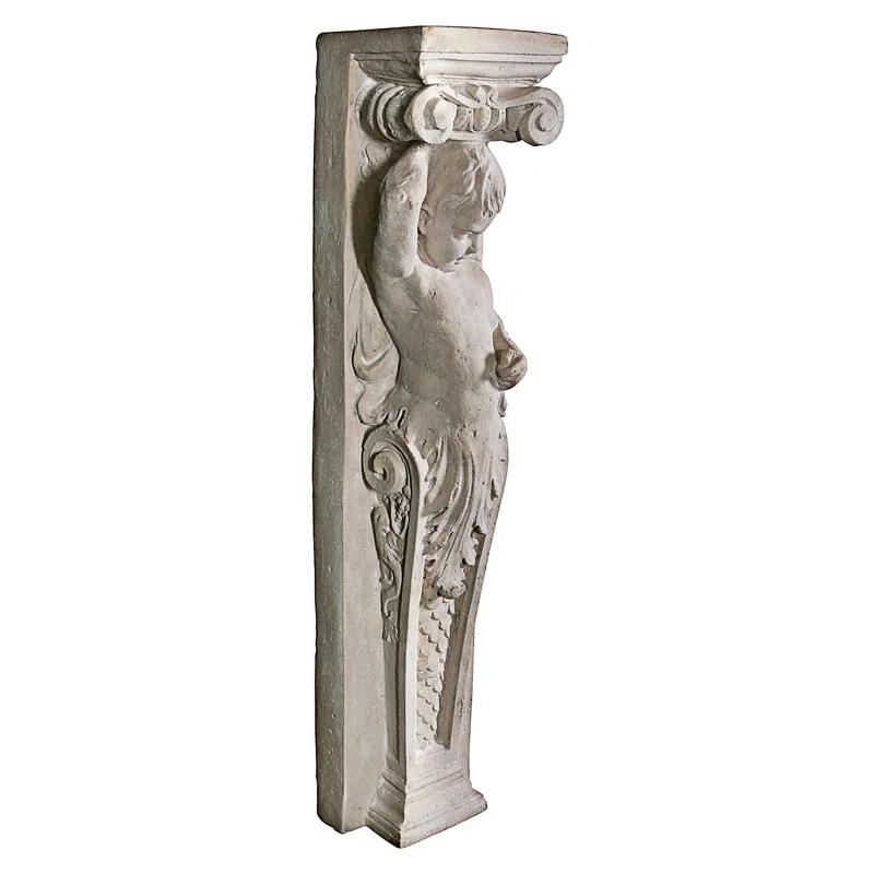 Design Toscano Fontainebleau Winged Cherub Architectural Pilaster Sculpture