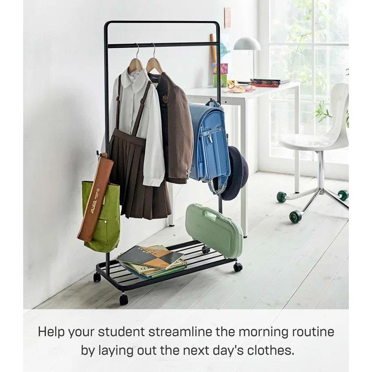 Yamazaki Home Kids Clothes Rack, Steel, Wheels