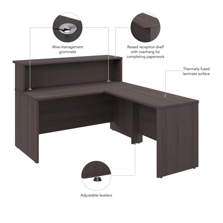 Bush Business Furniture Arrive 60W x 72D L-Shaped Reception Desk