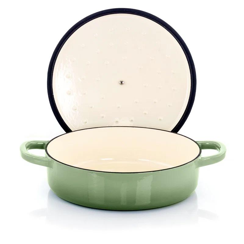 Crock-pot Crock Pot Artisan 5 Quart Round Enameled Cast Iron Braiser Pan With Self Basting Lid In Pistachio Green | Wayfair