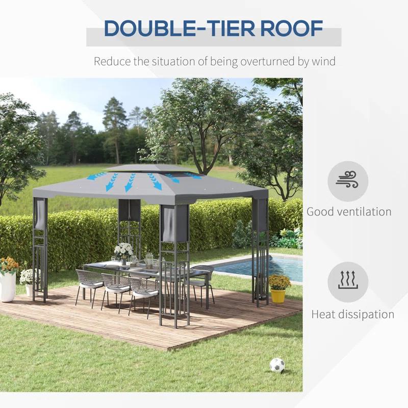 Outsunny 13 Ft. W x 10 Ft. D Steel Patio Gazebo