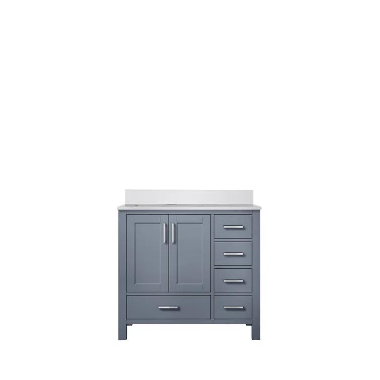 Lexora Jacques 36 in. W x 22 in. D Left Offset Bath Vanity and Top