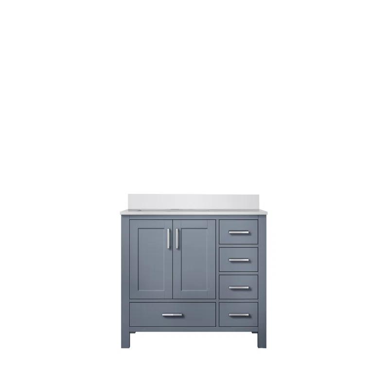 Lexora Jacques 36 in. W x 22 in. D Left Offset Bath Vanity and Top