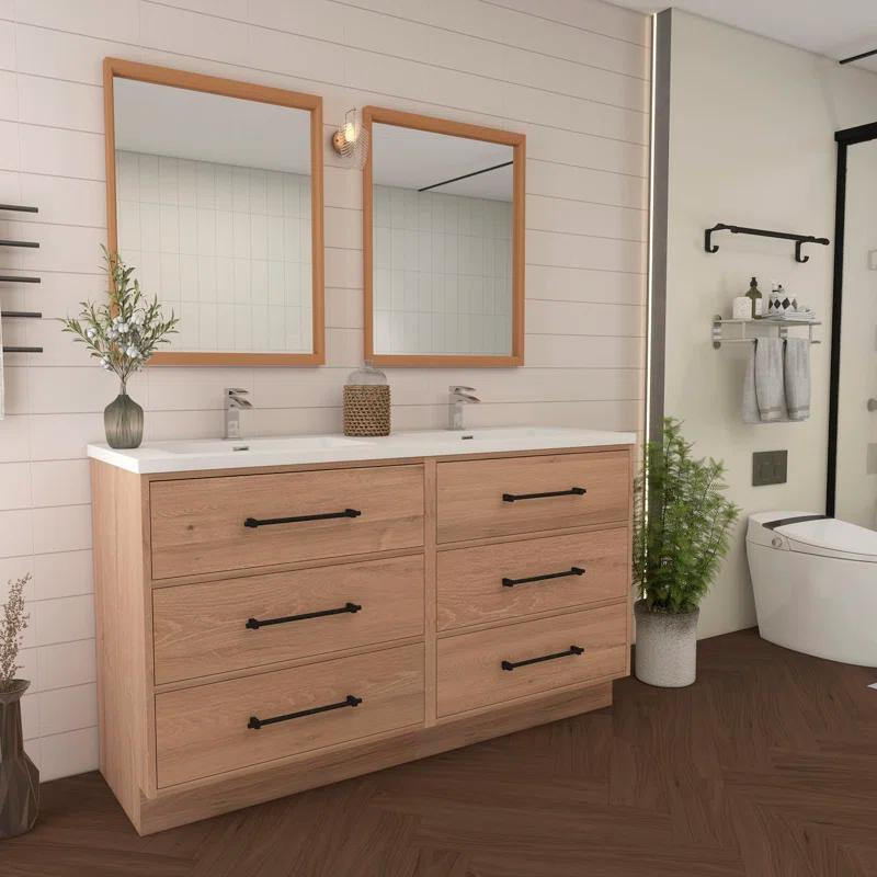 MEBO Victoria 58.9'' Double Bathroom Vanity with Acrylic Top