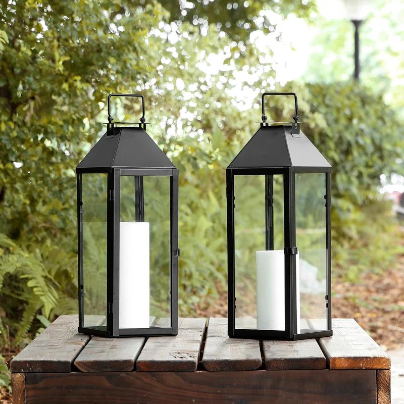 Safavieh Ruane 17.5'' No Power Source Required / Manual Outdoor Lantern (Set of 2)