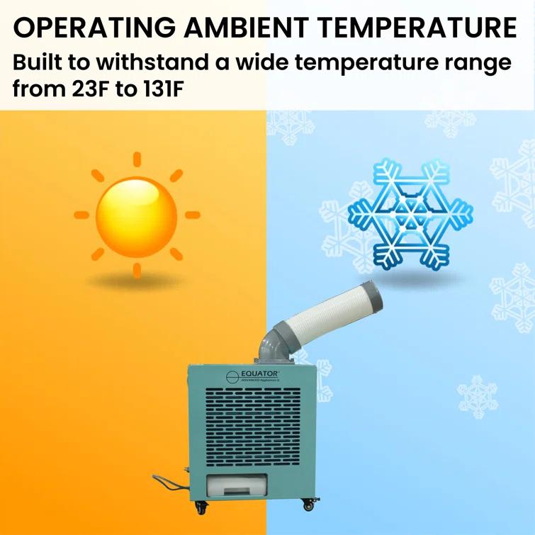 Equator Advanced Appliances Equator 3-in-1 AC Heater Air 9000BTU Outdoor Air Conditioner/ Spot Cooler IP24 Casters 110V