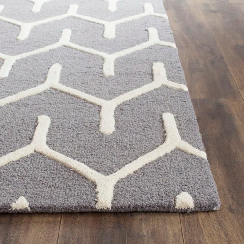 George Oliver Deedgra Hand Tufted Wool Geometric Rug