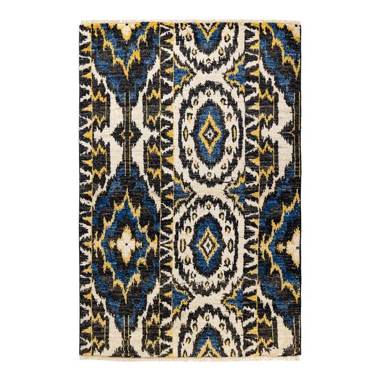 Isabelline Vasanth One-of-a-Kind 4' 1" X 6' 2" 2010s Wool Area Rug in Black