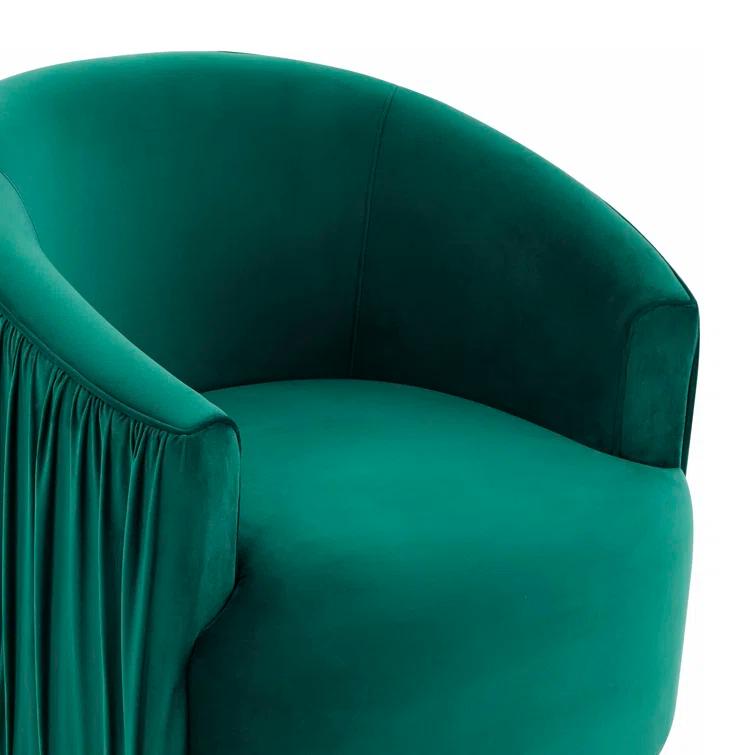 TOV Furniture Velvet Swivel Barrel Chair
