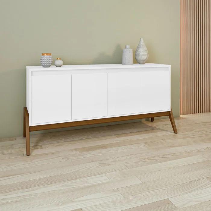 Manhattan Comfort Jernya 63'' Sideboard with 4 Shelves in White