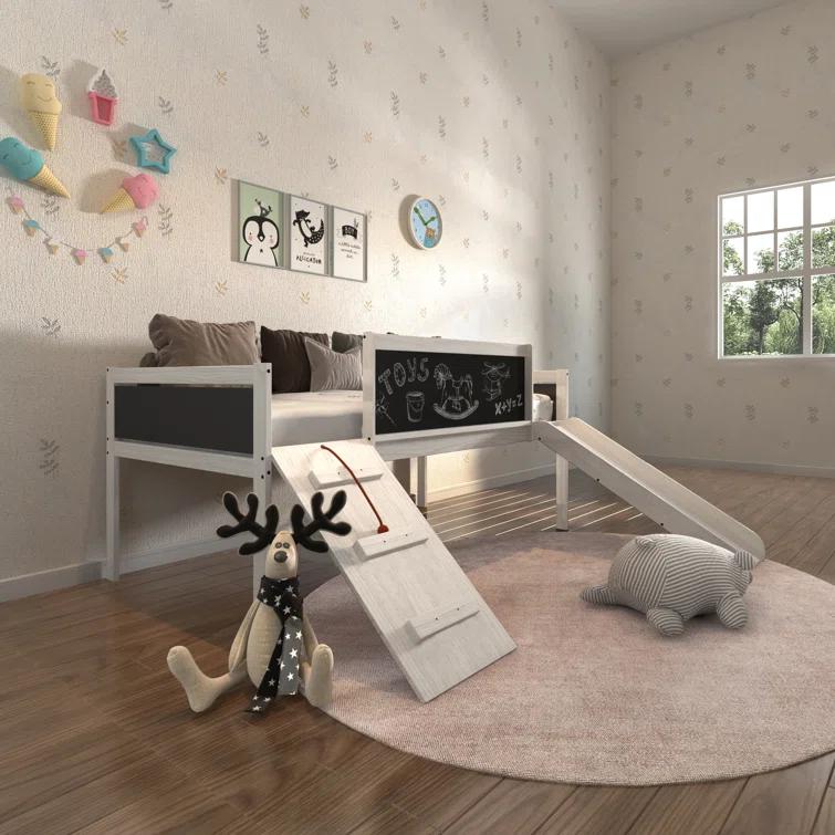 Twin Solid Wood Platform Loft Bed by Donco Kids