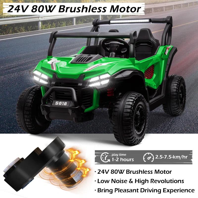 24V Kids Ride On Toy Car Utv For Kids, 2 Seater