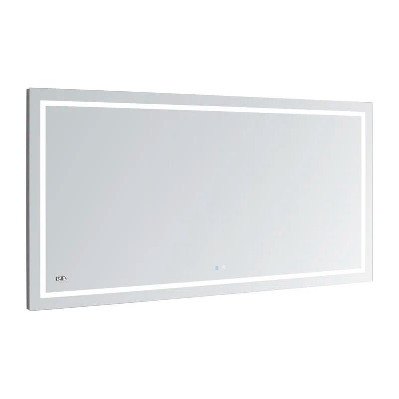 AQUADOM AQUADOM Daytona 40" W x 36" H x 1" D, LED Wall-Mount Mirror for Bathroom with 3 Color Temperature Light, Touch Control, Dimmer and Defogger, Digital Clock