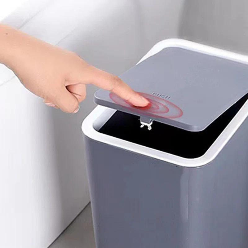 HANAMYA Plastic Touch Top Waste Basket - 2.6 Gallons
