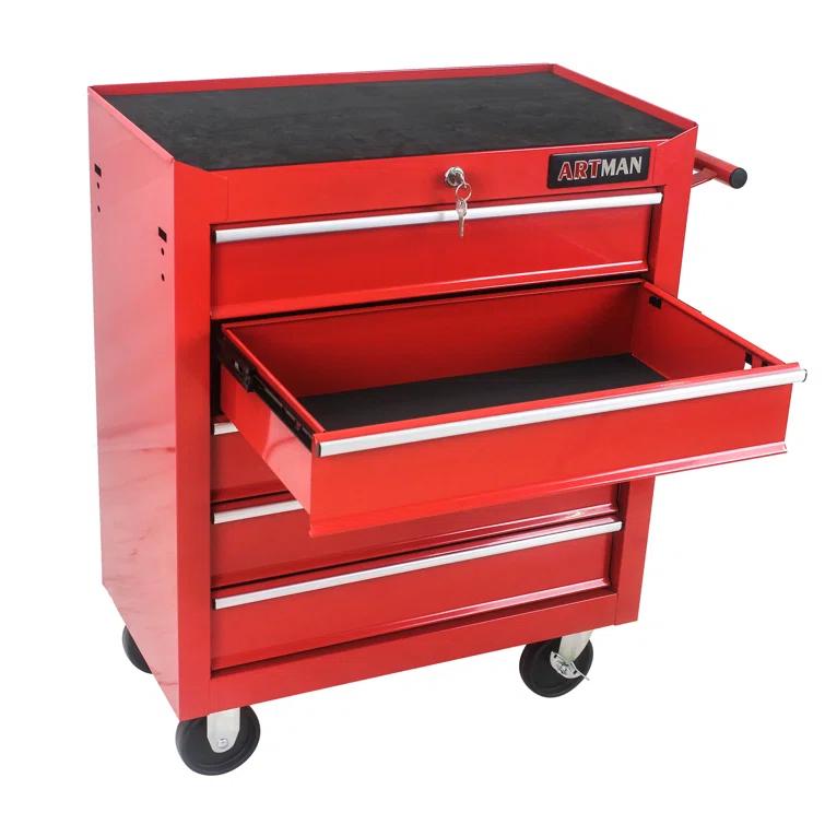 Yesurprise 12.99'' W 5 -Drawer Steel Job Site Storage with Wheels