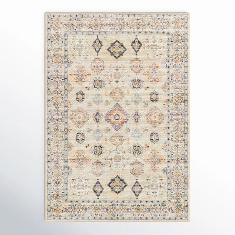 Joss & Main Emmie Oriental Beige/Olive/Denim/Charcoal/Sage Area Rug