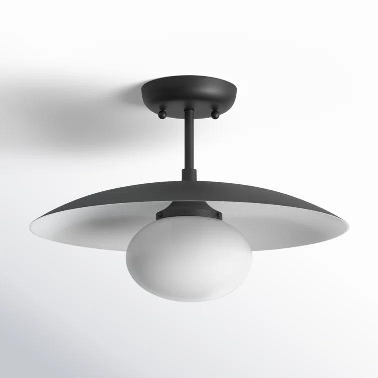 Shah Semi-Flush Mount Light - Black / 16" Dia