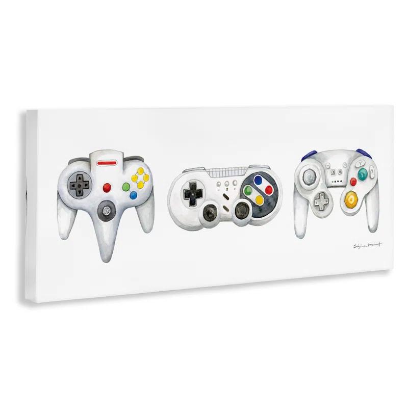 Stupell Industries Vintage Video Game Controllers by Stephanie Workman Marrott - Graphic Art