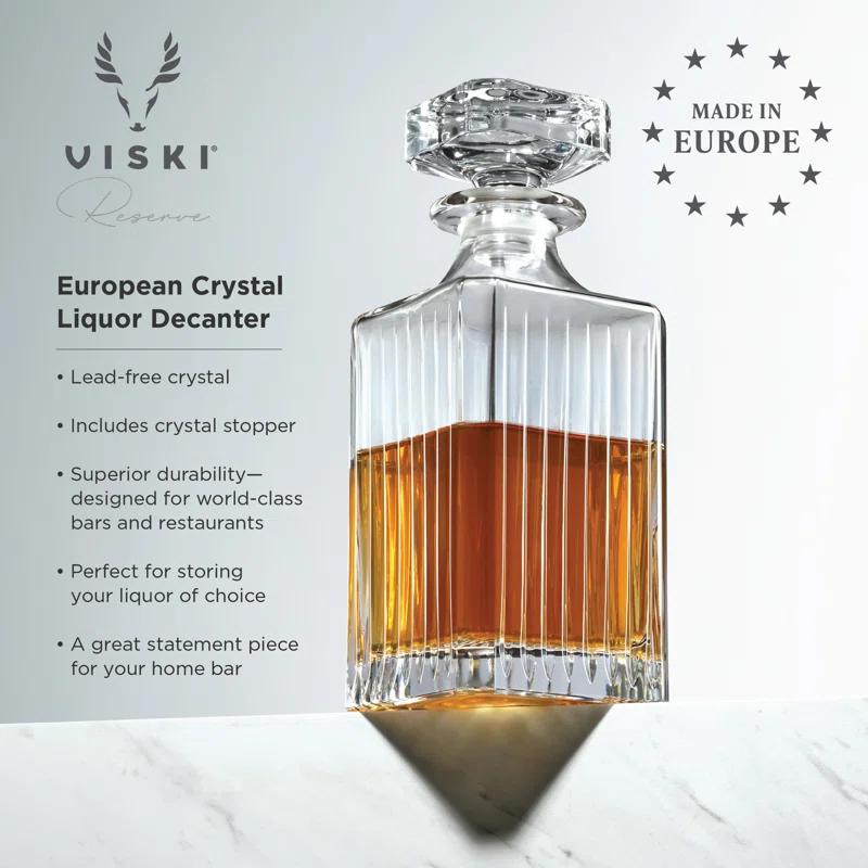 Viski Reserve Milo Crystal Liquor Decanter