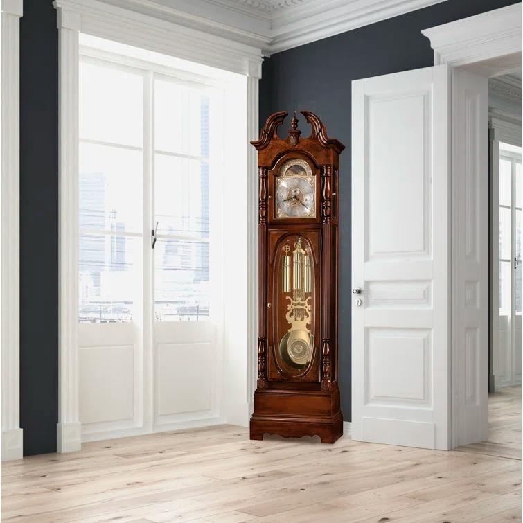 Howard Miller® Robinson 86.25'' H Solid + Manufactured Wood Grandfather Clock with Adjustable Chime Volume