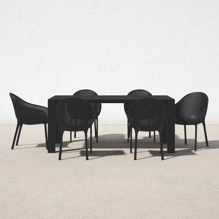 Farrah 39.37'' Rectangular 6 - Person Outdoor Dining Set