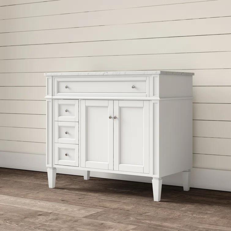Rivers 40" Free-Standing Single Bathroom Vanity Set with Marble Vanity Top