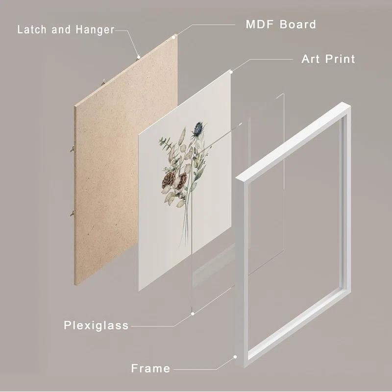 IDEA4WALL Minimal Botanical " IDEA4WALL Framed Forest Wildflower Collage Wall Art, Set Of 4 Floral Botanical Print Wall Decor Prints, Nature Wilderness Wall Decor For Living Room, Bedroom " 4 - Pieces