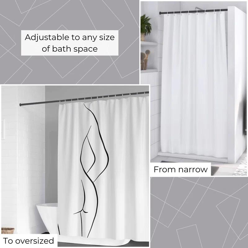 Evideco Adjustable Shower Curtain Rod, Tension Design for Quick Installation, Extendable Length 41.3 to 98.4 Inches