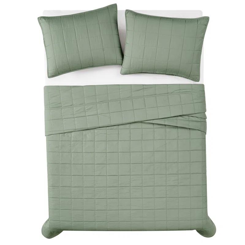 London Fog London Fog Garment Wash Solid Quilt Set