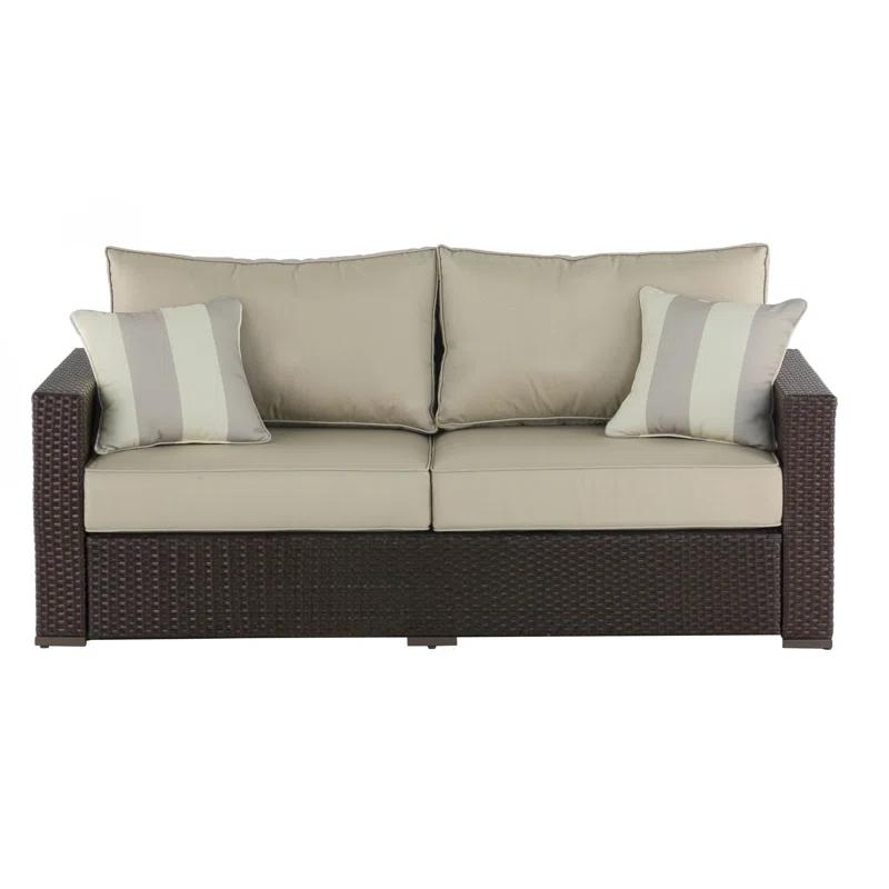 Serta Laguna Outdoor Patio Furniture Collection Outdoor Sofa, Brown Wicker