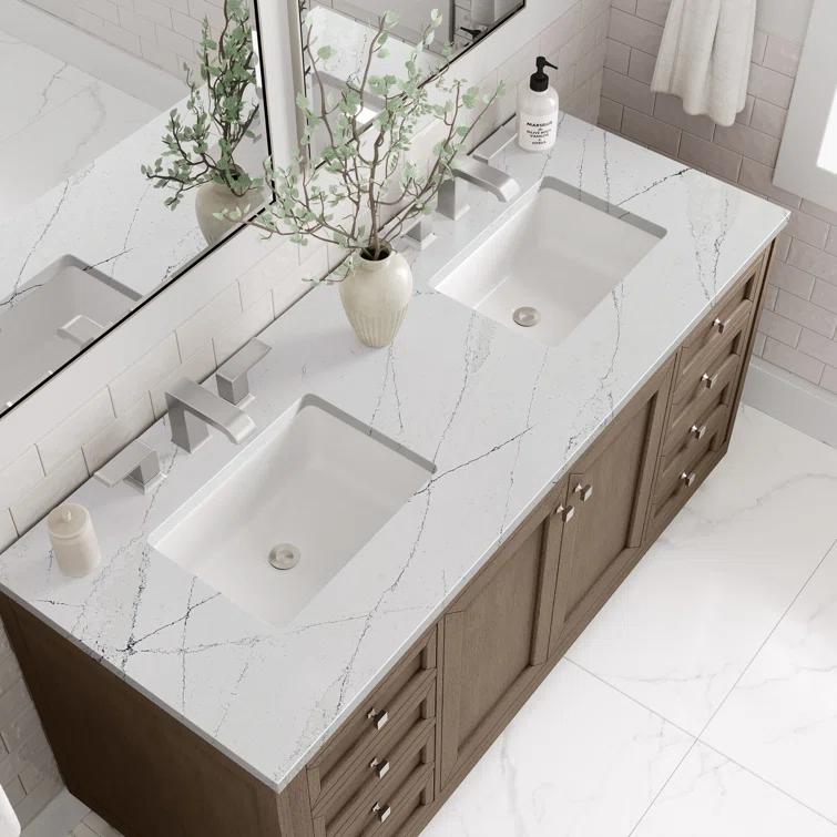 James Martin Vanities Chicago 60'' Double Bathroom Vanity with Top