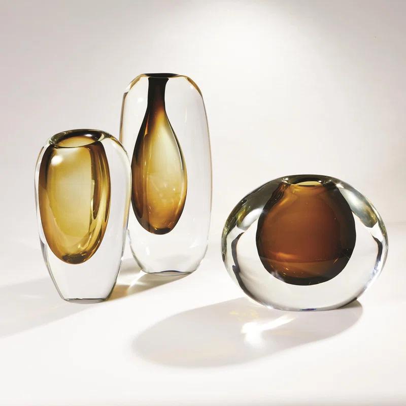 Global Views Offset Vase-Moss Green-Lg