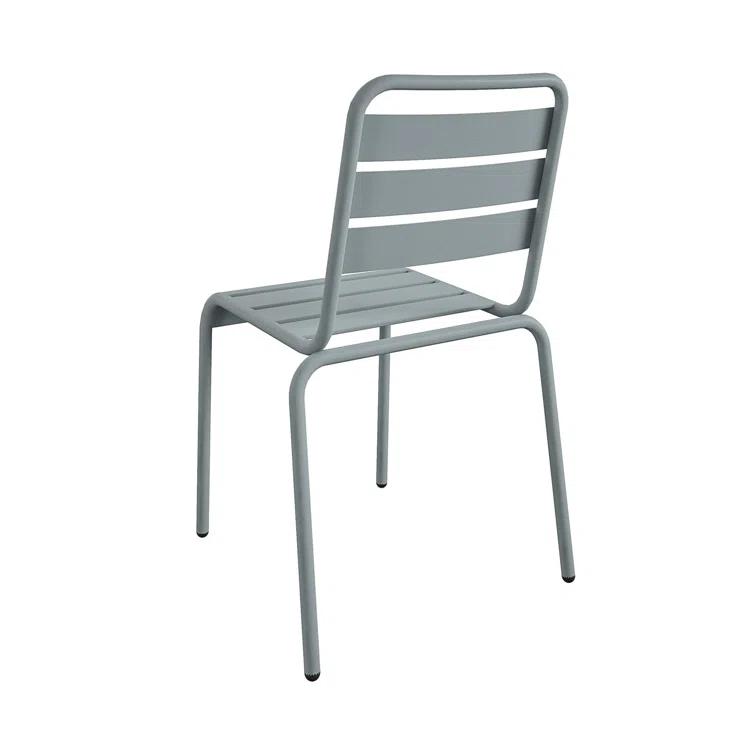 June Powder Coated Steel Outdoor Stacking Dining Side Chair