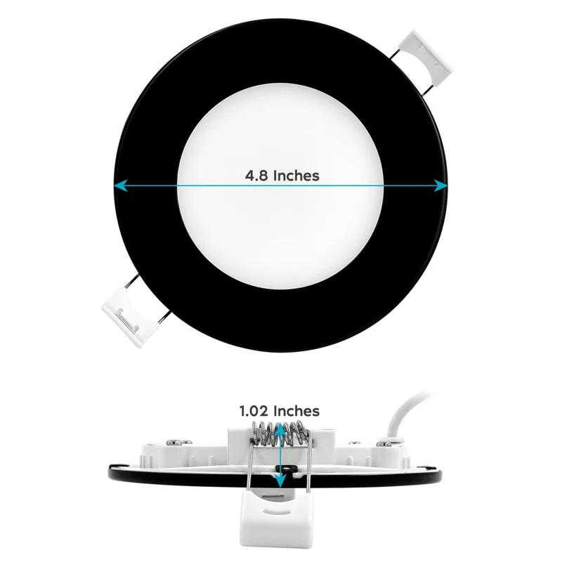 Luxrite LR23756 LR23770-4PK 4'' Selectable Color Temperature Dimmable Air-Tight IC Rated LED Canless Recessed Lighting Kit (Set of 4)