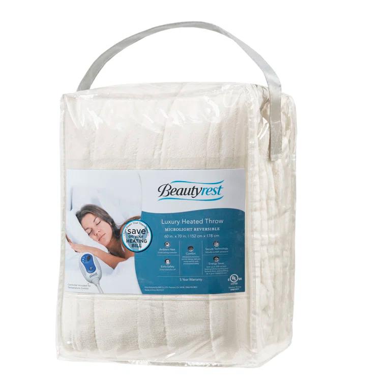 Beautyrest Heated Plush Oversized Throw